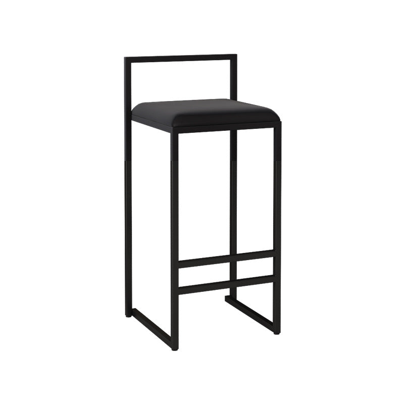 Contemporary Bar and Counter Stool Low Back Stool with Sled Base Black 1 Piece Bar Stool(30"H) Clearhalo 'Bar Furniture' 'Bar Stools' 'bar_stools' 'furn' 'furn_bar_stools' 'Furniture' 'furniture_bar_stools' 'Kitchen & Dining Furniture' 4769427