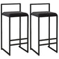 Contemporary Bar and Counter Stool Low Back Stool with Sled Base Black 2 Piece Set Bar Stool(30"H) Clearhalo 'Bar Furniture' 'Bar Stools' 'bar_stools' 'furn' 'furn_bar_stools' 'Furniture' 'furniture_bar_stools' 'Kitchen & Dining Furniture' 4769428