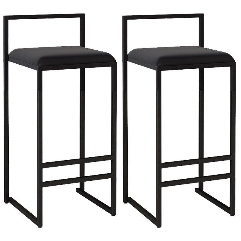 Contemporary Bar and Counter Stool Low Back Stool with Sled Base Black 2 Piece Set Bar Stool(30"H) Clearhalo 'Bar Furniture' 'Bar Stools' 'bar_stools' 'furn' 'furn_bar_stools' 'Furniture' 'furniture_bar_stools' 'Kitchen & Dining Furniture' 4769428