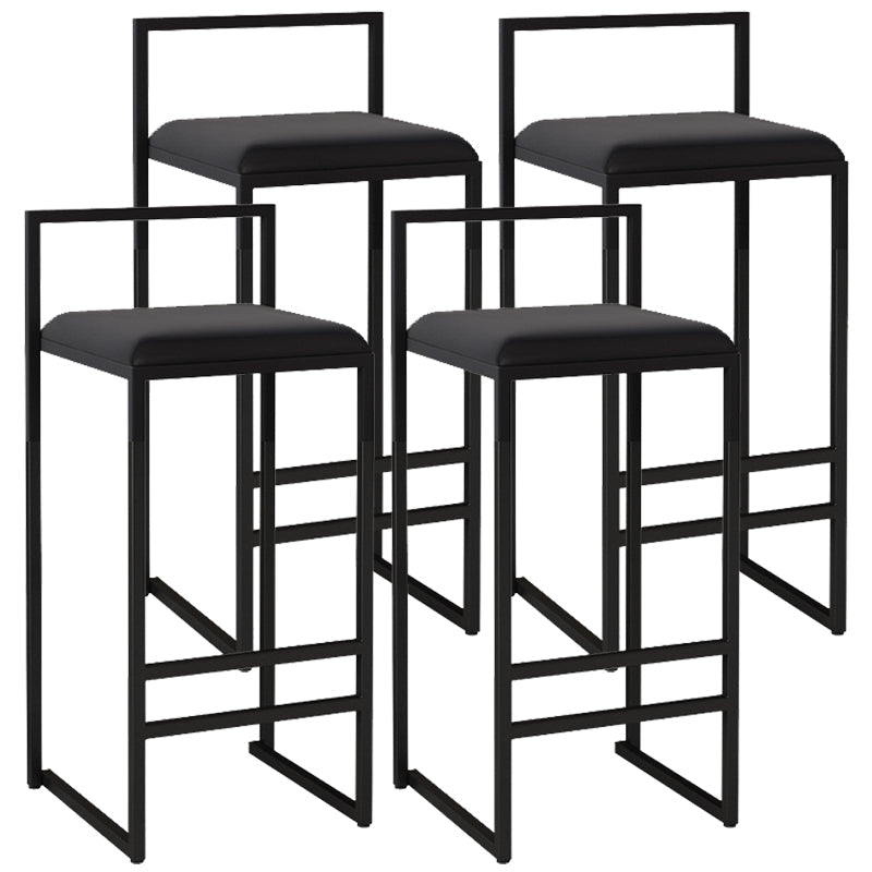 Contemporary Bar and Counter Stool Low Back Stool with Sled Base Black 4 Piece Set Bar Stool(30"H) Clearhalo 'Bar Furniture' 'Bar Stools' 'bar_stools' 'furn' 'furn_bar_stools' 'Furniture' 'furniture_bar_stools' 'Kitchen & Dining Furniture' 4769431