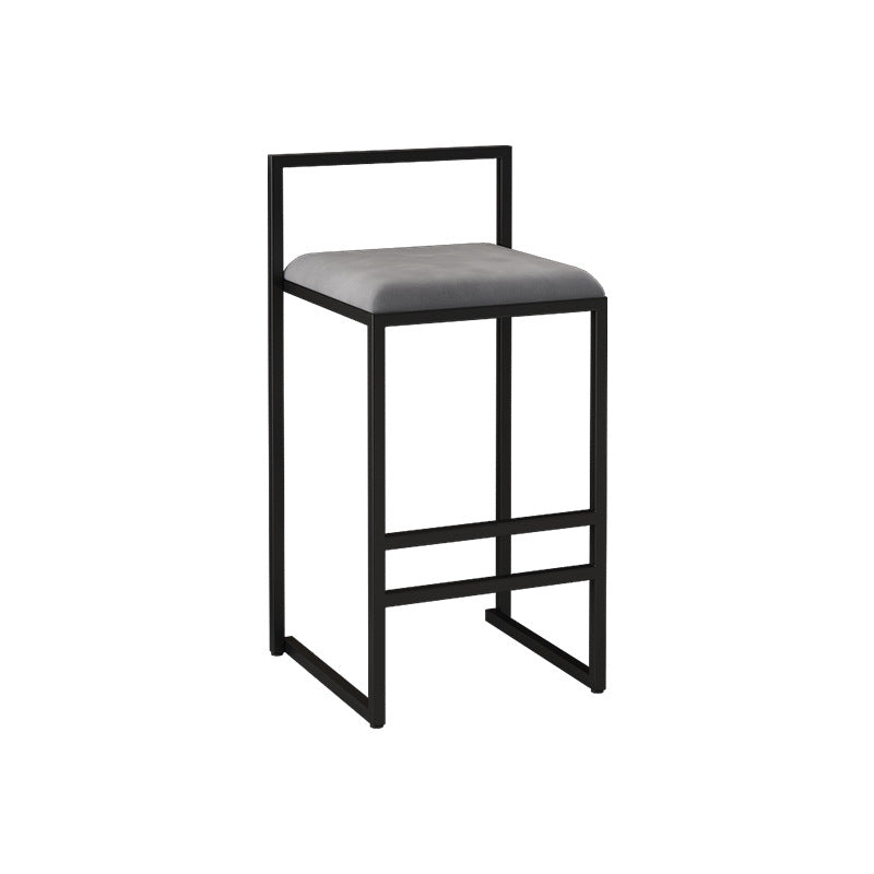 Contemporary Bar and Counter Stool Low Back Stool with Sled Base Grey 1 Piece Counter Stool(26"H) Clearhalo 'Bar Furniture' 'Bar Stools' 'bar_stools' 'furn' 'furn_bar_stools' 'Furniture' 'furniture_bar_stools' 'Kitchen & Dining Furniture' 4769433