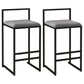 Contemporary Bar and Counter Stool Low Back Stool with Sled Base Grey 2 Piece Set Counter Stool(26"H) Clearhalo 'Bar Furniture' 'Bar Stools' 'bar_stools' 'furn' 'furn_bar_stools' 'Furniture' 'furniture_bar_stools' 'Kitchen & Dining Furniture' 4769435