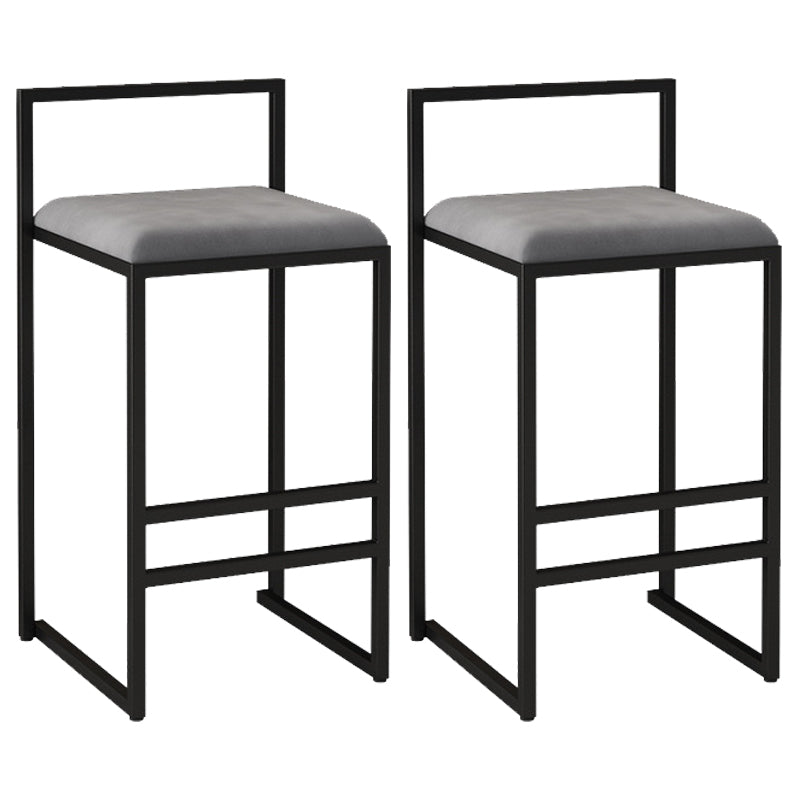 Contemporary Bar and Counter Stool Low Back Stool with Sled Base Grey 2 Piece Set Counter Stool(26"H) Clearhalo 'Bar Furniture' 'Bar Stools' 'bar_stools' 'furn' 'furn_bar_stools' 'Furniture' 'furniture_bar_stools' 'Kitchen & Dining Furniture' 4769435