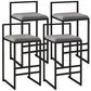 Contemporary Bar and Counter Stool Low Back Stool with Sled Base Grey 4 Piece Set Counter Stool(26"H) Clearhalo 'Bar Furniture' 'Bar Stools' 'bar_stools' 'furn' 'furn_bar_stools' 'Furniture' 'furniture_bar_stools' 'Kitchen & Dining Furniture' 4769437