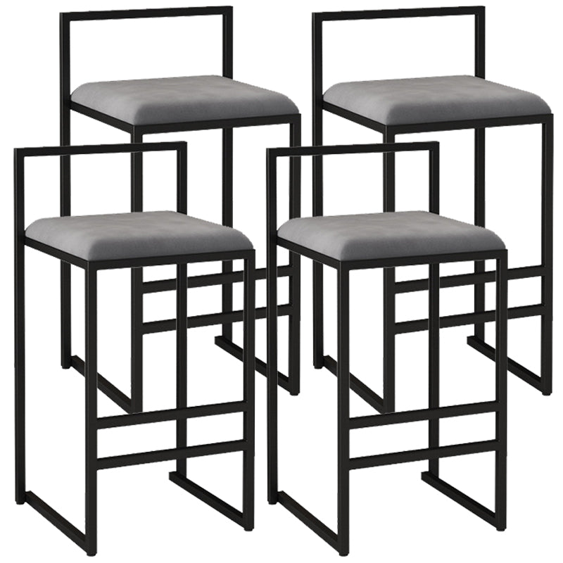 Contemporary Bar and Counter Stool Low Back Stool with Sled Base Grey 4 Piece Set Counter Stool(26"H) Clearhalo 'Bar Furniture' 'Bar Stools' 'bar_stools' 'furn' 'furn_bar_stools' 'Furniture' 'furniture_bar_stools' 'Kitchen & Dining Furniture' 4769437