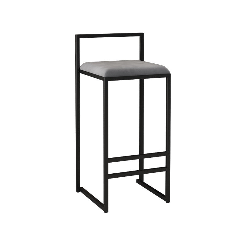 Contemporary Bar and Counter Stool Low Back Stool with Sled Base Grey 1 Piece Bar Stool(30"H) Clearhalo 'Bar Furniture' 'Bar Stools' 'bar_stools' 'furn' 'furn_bar_stools' 'Furniture' 'furniture_bar_stools' 'Kitchen & Dining Furniture' 4769438