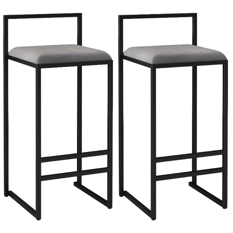 Contemporary Bar and Counter Stool Low Back Stool with Sled Base Grey 2 Piece Set Bar Stool(30"H) Clearhalo 'Bar Furniture' 'Bar Stools' 'bar_stools' 'furn' 'furn_bar_stools' 'Furniture' 'furniture_bar_stools' 'Kitchen & Dining Furniture' 4769441