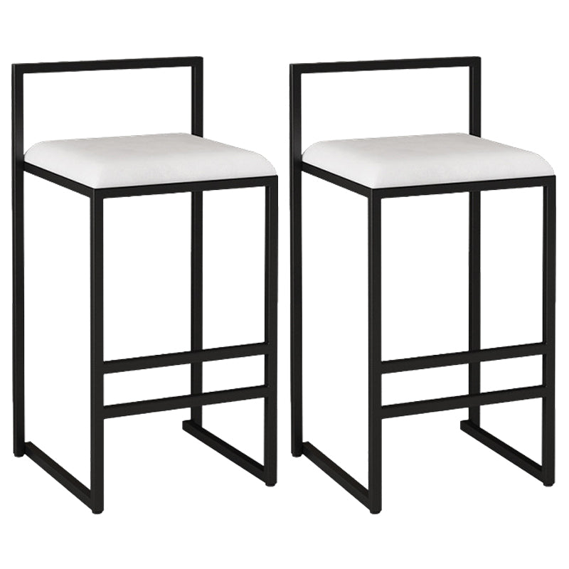 Contemporary Bar and Counter Stool Low Back Stool with Sled Base White 2 Piece Set Counter Stool(26"H) Clearhalo 'Bar Furniture' 'Bar Stools' 'bar_stools' 'furn' 'furn_bar_stools' 'Furniture' 'furniture_bar_stools' 'Kitchen & Dining Furniture' 4769446