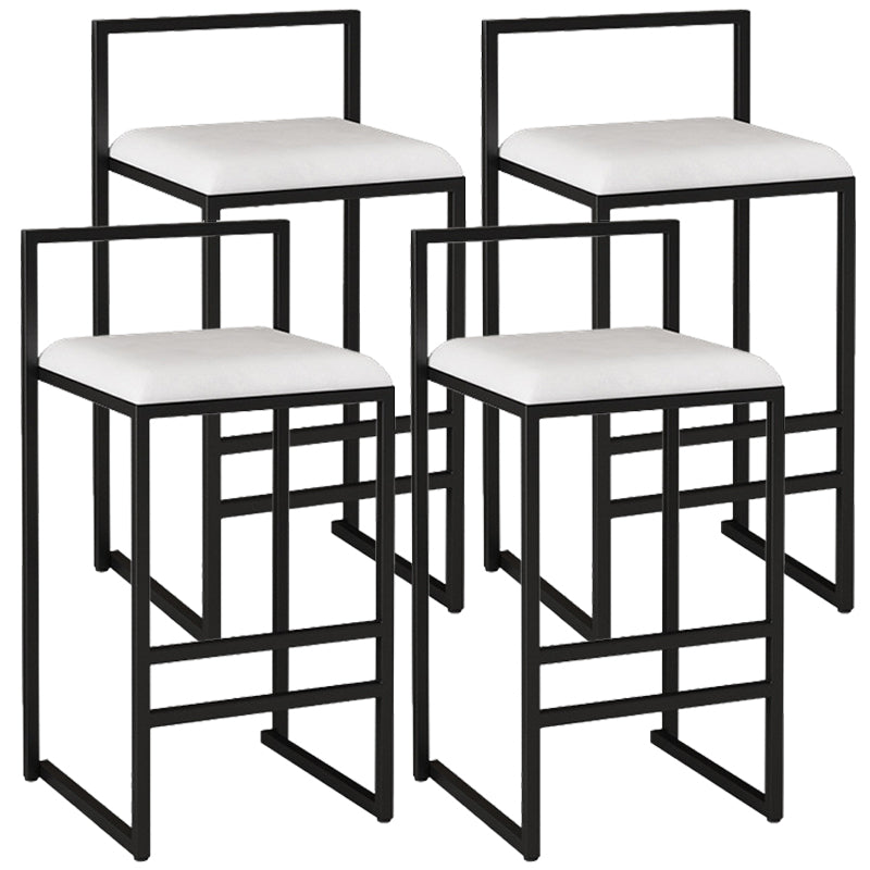 Contemporary Bar and Counter Stool Low Back Stool with Sled Base White 4 Piece Set Counter Stool(26"H) Clearhalo 'Bar Furniture' 'Bar Stools' 'bar_stools' 'furn' 'furn_bar_stools' 'Furniture' 'furniture_bar_stools' 'Kitchen & Dining Furniture' 4769447