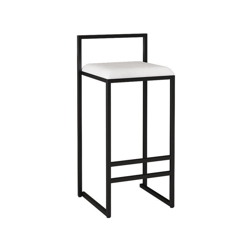 Contemporary Bar and Counter Stool Low Back Stool with Sled Base White 1 Piece Bar Stool(30"H) Clearhalo 'Bar Furniture' 'Bar Stools' 'bar_stools' 'furn' 'furn_bar_stools' 'Furniture' 'furniture_bar_stools' 'Kitchen & Dining Furniture' 4769448