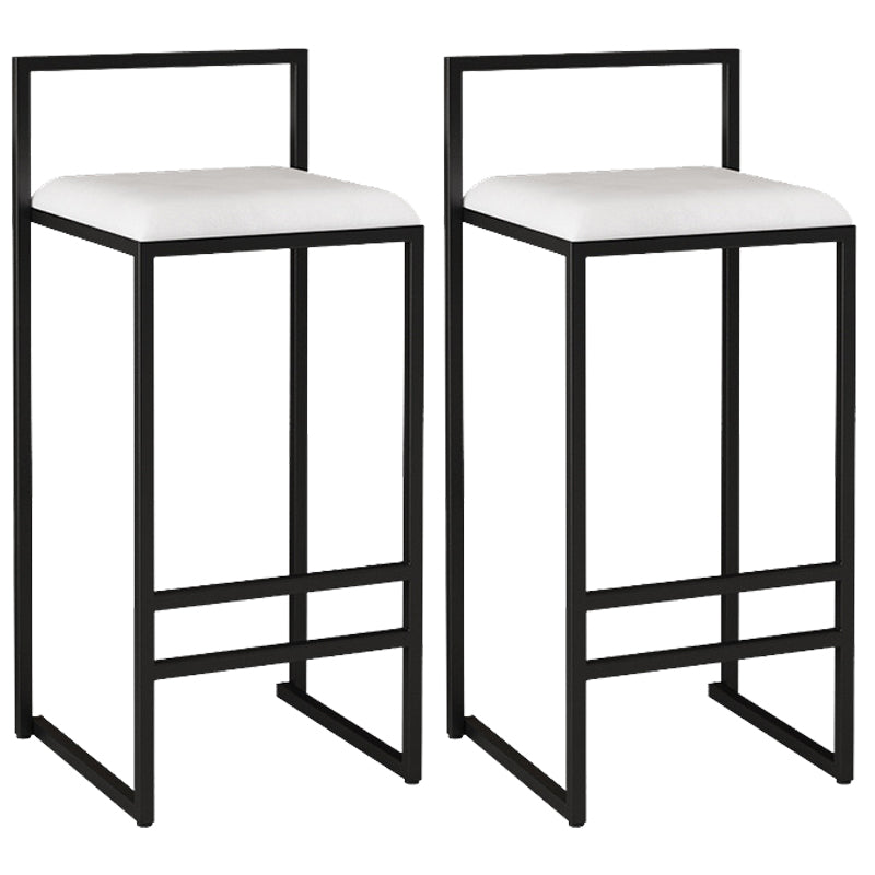 Contemporary Bar and Counter Stool Low Back Stool with Sled Base White 2 Piece Set Bar Stool(30"H) Clearhalo 'Bar Furniture' 'Bar Stools' 'bar_stools' 'furn' 'furn_bar_stools' 'Furniture' 'furniture_bar_stools' 'Kitchen & Dining Furniture' 4769449