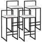 Contemporary Bar and Counter Stool Low Back Stool with Sled Base White 4 Piece Set Bar Stool(30"H) Clearhalo 'Bar Furniture' 'Bar Stools' 'bar_stools' 'furn' 'furn_bar_stools' 'Furniture' 'furniture_bar_stools' 'Kitchen & Dining Furniture' 4769450