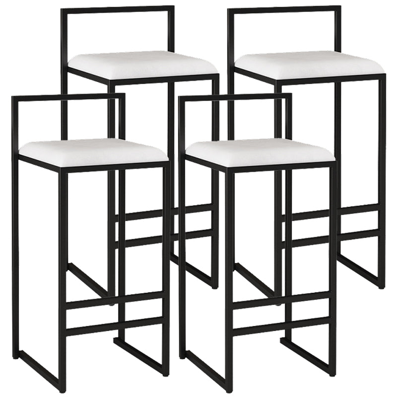 Contemporary Bar and Counter Stool Low Back Stool with Sled Base White 4 Piece Set Bar Stool(30"H) Clearhalo 'Bar Furniture' 'Bar Stools' 'bar_stools' 'furn' 'furn_bar_stools' 'Furniture' 'furniture_bar_stools' 'Kitchen & Dining Furniture' 4769450
