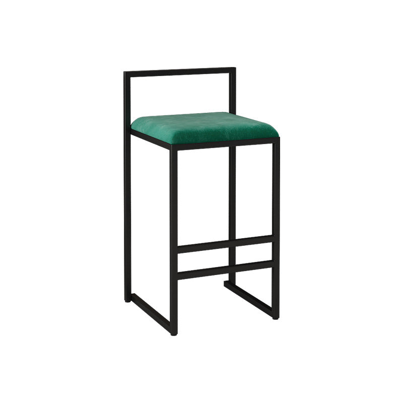 Contemporary Bar and Counter Stool Low Back Stool with Sled Base Green 1 Piece Counter Stool(26"H) Clearhalo 'Bar Furniture' 'Bar Stools' 'bar_stools' 'furn' 'furn_bar_stools' 'Furniture' 'furniture_bar_stools' 'Kitchen & Dining Furniture' 4769451