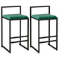 Contemporary Bar and Counter Stool Low Back Stool with Sled Base Green 2 Piece Set Counter Stool(26"H) Clearhalo 'Bar Furniture' 'Bar Stools' 'bar_stools' 'furn' 'furn_bar_stools' 'Furniture' 'furniture_bar_stools' 'Kitchen & Dining Furniture' 4769452