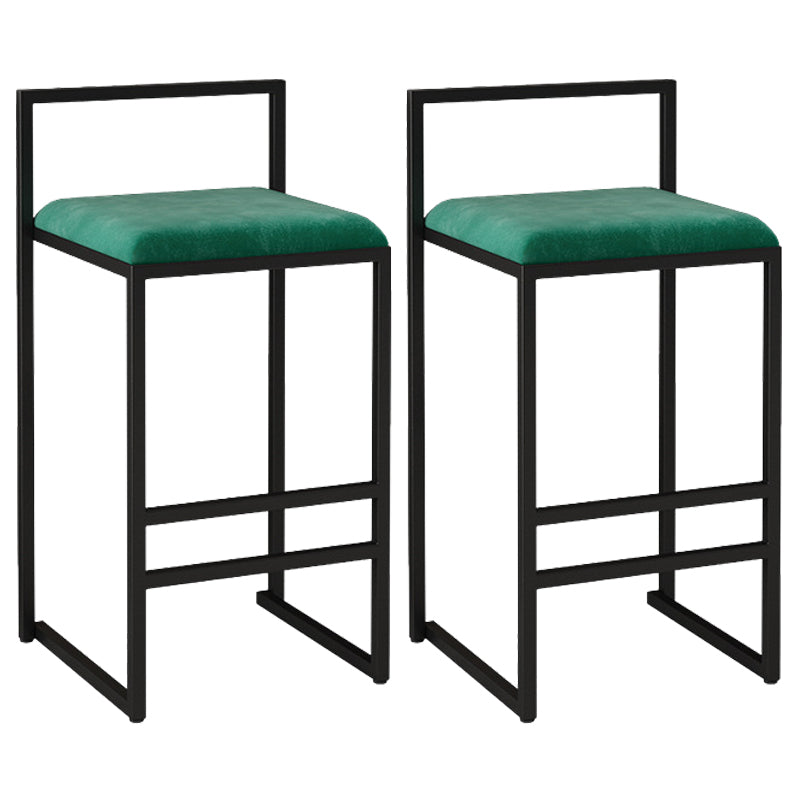Contemporary Bar and Counter Stool Low Back Stool with Sled Base Green 2 Piece Set Counter Stool(26"H) Clearhalo 'Bar Furniture' 'Bar Stools' 'bar_stools' 'furn' 'furn_bar_stools' 'Furniture' 'furniture_bar_stools' 'Kitchen & Dining Furniture' 4769452