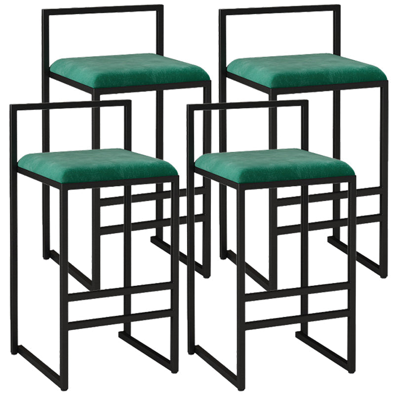 Contemporary Bar and Counter Stool Low Back Stool with Sled Base Green 4 Piece Set Counter Stool(26"H) Clearhalo 'Bar Furniture' 'Bar Stools' 'bar_stools' 'furn' 'furn_bar_stools' 'Furniture' 'furniture_bar_stools' 'Kitchen & Dining Furniture' 4769453