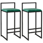 Contemporary Bar and Counter Stool Low Back Stool with Sled Base Green 2 Piece Set Bar Stool(30"H) Clearhalo 'Bar Furniture' 'Bar Stools' 'bar_stools' 'furn' 'furn_bar_stools' 'Furniture' 'furniture_bar_stools' 'Kitchen & Dining Furniture' 4769455