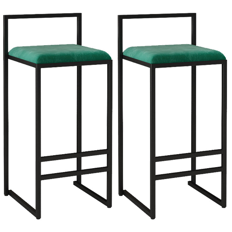 Contemporary Bar and Counter Stool Low Back Stool with Sled Base Green 2 Piece Set Bar Stool(30"H) Clearhalo 'Bar Furniture' 'Bar Stools' 'bar_stools' 'furn' 'furn_bar_stools' 'Furniture' 'furniture_bar_stools' 'Kitchen & Dining Furniture' 4769455