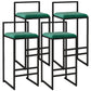 Contemporary Bar and Counter Stool Low Back Stool with Sled Base Green 4 Piece Set Bar Stool(30"H) Clearhalo 'Bar Furniture' 'Bar Stools' 'bar_stools' 'furn' 'furn_bar_stools' 'Furniture' 'furniture_bar_stools' 'Kitchen & Dining Furniture' 4769456