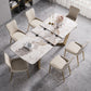 Glam 1/4/5/7 Pieces Dinette Set with White Sintered Stone Top Scalable Dining Table Set 7 Pieces: Table, 6 Chairs Clearhalo 'Dining Room Sets' 'Dining Tables & Seating' 'dining_room_set' 'furn' 'furn_dining_room_set' 'Furniture' 'furniture_dining_room_set' 'Kitchen & Dining Furniture' 4769462