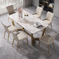 Glam 1/4/5/7 Pieces Dinette Set with White Sintered Stone Top Scalable Dining Table Set Clearhalo 'Dining Room Sets' 'Dining Tables & Seating' 'dining_room_set' 'furn' 'furn_dining_room_set' 'Furniture' 'furniture_dining_room_set' 'Kitchen & Dining Furniture' 4769463