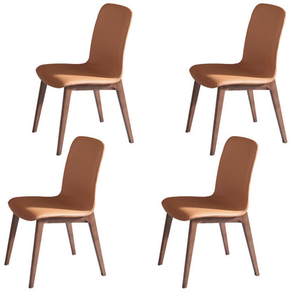 Modern 1/4/7 Pieces Dinette Set with White Sintered Stone Top Ash Wood Dining Table Set 4 Brown Chairs Clearhalo 'Dining Room Sets' 'Dining Tables & Seating' 'dining_room_set' 'furn' 'furn_dining_room_set' 'Furniture' 'furniture_dining_room_set' 'Kitchen & Dining Furniture' 4769475