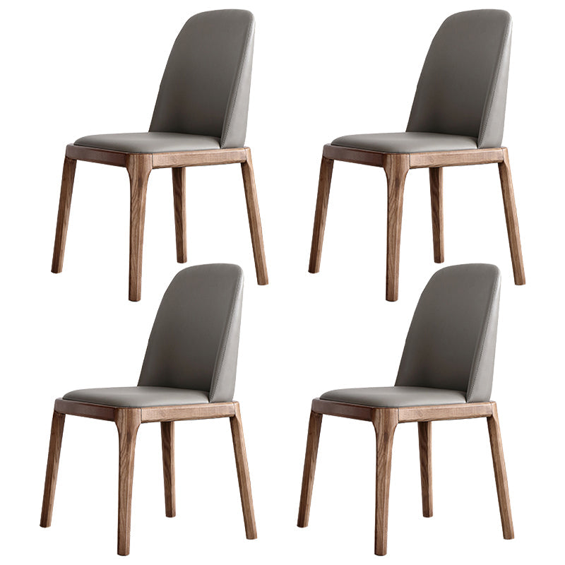 Modern 1/4/7 Pieces Round Dinette Set Ash Wood Dining Table Set with Stone Turntable 4 Grey Chairs Clearhalo 'Dining Room Sets' 'Dining Tables & Seating' 'dining_room_set' 'furn' 'furn_dining_room_set' 'Furniture' 'furniture_dining_room_set' 'Kitchen & Dining Furniture' 4769508