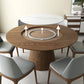 Modern 1/4/7 Pieces Round Dinette Set Ash Wood Dining Table Set with Stone Turntable Clearhalo 'Dining Room Sets' 'Dining Tables & Seating' 'dining_room_set' 'furn' 'furn_dining_room_set' 'Furniture' 'furniture_dining_room_set' 'Kitchen & Dining Furniture' 4769513