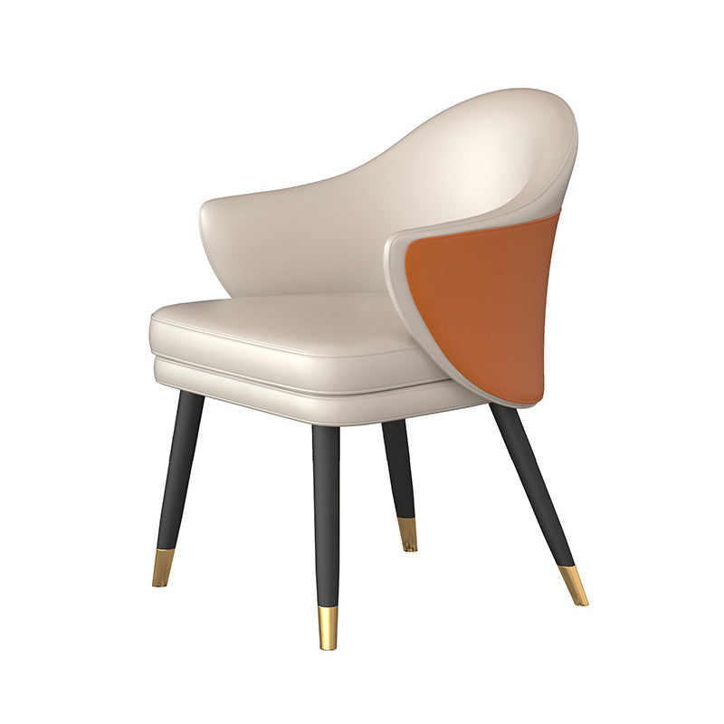 Contemporary 1/5 Pieces Dining Set Metal Dining Room Set for Home Use 1 Orange Chair Clearhalo 'Dining Room Sets' 'Dining Tables & Seating' 'dining_room_set' 'furn' 'furn_dining_room_set' 'Furniture' 'furniture_dining_room_set' 'Kitchen & Dining Furniture' 4769524