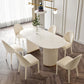 Glam 1/2/5/6/7 Pieces Dining Set Oval Sintered Stone Dining Table Set for Dining Areas 7 Pieces: Table, 6 Chairs Clearhalo 'Dining Room Sets' 'Dining Tables & Seating' 'dining_room_set' 'furn' 'furn_dining_room_set' 'Furniture' 'furniture_dining_room_set' 'Kitchen & Dining Furniture' 4769593