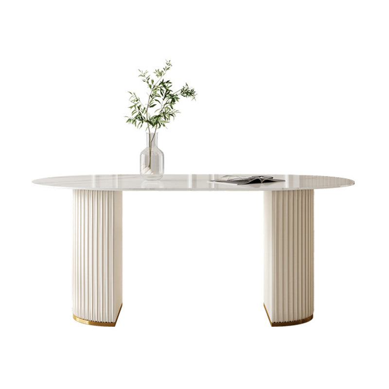 Glam 1/2/5/6/7 Pieces Dining Set Oval Sintered Stone Dining Table Set for Dining Areas Clearhalo 'Dining Room Sets' 'Dining Tables & Seating' 'dining_room_set' 'furn' 'furn_dining_room_set' 'Furniture' 'furniture_dining_room_set' 'Kitchen & Dining Furniture' 4769599