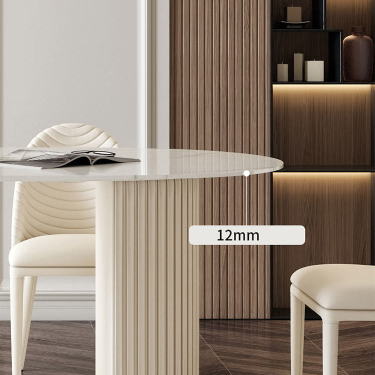 Glam 1/2/5/6/7 Pieces Dining Set Oval Sintered Stone Dining Table Set for Dining Areas Clearhalo 'Dining Room Sets' 'Dining Tables & Seating' 'dining_room_set' 'furn' 'furn_dining_room_set' 'Furniture' 'furniture_dining_room_set' 'Kitchen & Dining Furniture' 4769600