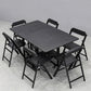 Modern 1/2/5/7 Pieces Foldable Dinette Set Black Wood Dining Table Set for Kitchen 7 Pieces: Table, 6 Chairs Clearhalo 'Dining Room Sets' 'Dining Tables & Seating' 'dining_room_set' 'furn' 'furn_dining_room_set' 'Furniture' 'furniture_dining_room_set' 'Kitchen & Dining Furniture' 4769647