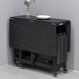 Modern 1/2/5/7 Pieces Foldable Dinette Set Black Wood Dining Table Set for Kitchen Clearhalo 'Dining Room Sets' 'Dining Tables & Seating' 'dining_room_set' 'furn' 'furn_dining_room_set' 'Furniture' 'furniture_dining_room_set' 'Kitchen & Dining Furniture' 4769648