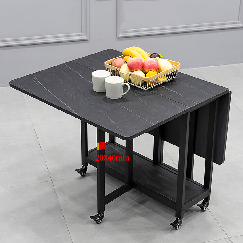 Modern 1/2/5/7 Pieces Foldable Dinette Set Black Wood Dining Table Set for Kitchen Clearhalo 'Dining Room Sets' 'Dining Tables & Seating' 'dining_room_set' 'furn' 'furn_dining_room_set' 'Furniture' 'furniture_dining_room_set' 'Kitchen & Dining Furniture' 4769652