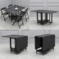 Modern 1/2/5/7 Pieces Foldable Dinette Set Black Wood Dining Table Set for Kitchen Clearhalo 'Dining Room Sets' 'Dining Tables & Seating' 'dining_room_set' 'furn' 'furn_dining_room_set' 'Furniture' 'furniture_dining_room_set' 'Kitchen & Dining Furniture' 4769655