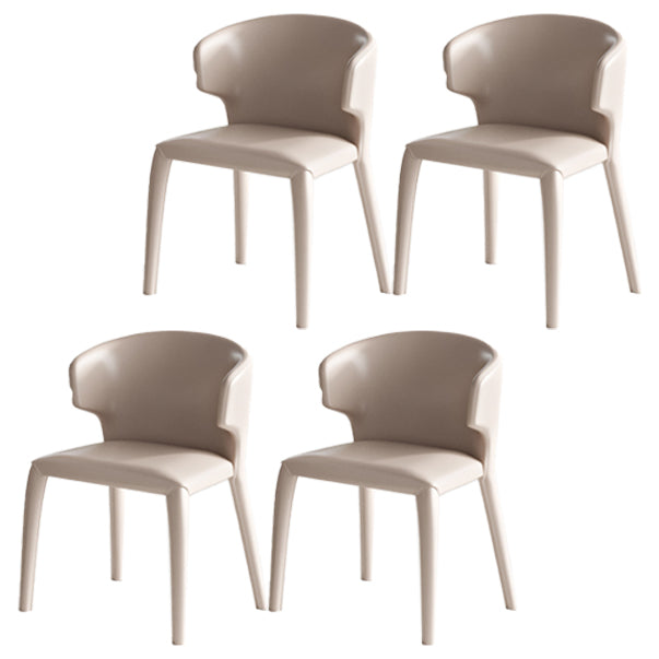 Designer Style 1/3/4/5/6 Pieces Dining Set Sintered Stone Dining Table with Leather Chairs 4 Beige Chairs Clearhalo 'Dining Room Sets' 'Dining Tables & Seating' 'dining_room_set' 'furn' 'furn_dining_room_set' 'Furniture' 'furniture_dining_room_set' 'Kitchen & Dining Furniture' 4769677