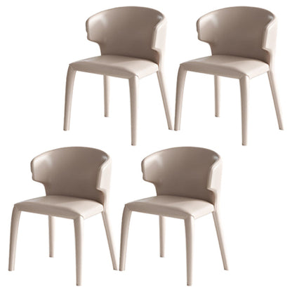 Designer Style 1/3/4/5/6 Pieces Dining Set Sintered Stone Dining Table with Leather Chairs 4 Beige Chairs Clearhalo 'Dining Room Sets' 'Dining Tables & Seating' 'dining_room_set' 'furn' 'furn_dining_room_set' 'Furniture' 'furniture_dining_room_set' 'Kitchen & Dining Furniture' 4769677