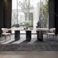 Designer Style 1/3/4/5/6 Pieces Dining Set Sintered Stone Dining Table with Leather Chairs 3 Pieces: Table, 2 Chairs Clearhalo 'Dining Room Sets' 'Dining Tables & Seating' 'dining_room_set' 'furn' 'furn_dining_room_set' 'Furniture' 'furniture_dining_room_set' 'Kitchen & Dining Furniture' 4769679