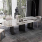 Designer Style 1/3/4/5/6 Pieces Dining Set Sintered Stone Dining Table with Leather Chairs Clearhalo 'Dining Room Sets' 'Dining Tables & Seating' 'dining_room_set' 'furn' 'furn_dining_room_set' 'Furniture' 'furniture_dining_room_set' 'Kitchen & Dining Furniture' 4769680