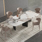 Designer Style 1/3/4/5/6 Pieces Dining Set Sintered Stone Dining Table with Leather Chairs Clearhalo 'Dining Room Sets' 'Dining Tables & Seating' 'dining_room_set' 'furn' 'furn_dining_room_set' 'Furniture' 'furniture_dining_room_set' 'Kitchen & Dining Furniture' 4769685