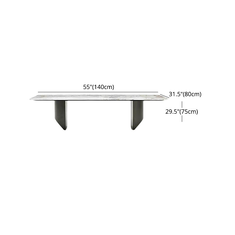 Designer Style 1/3/4/5/6 Pieces Dining Set Sintered Stone Dining Table with Leather Chairs Clearhalo 'Dining Room Sets' 'Dining Tables & Seating' 'dining_room_set' 'furn' 'furn_dining_room_set' 'Furniture' 'furniture_dining_room_set' 'Kitchen & Dining Furniture' 4769691