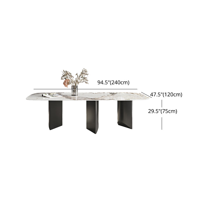 Designer Style 1/3/4/5/6 Pieces Dining Set Sintered Stone Dining Table with Leather Chairs Clearhalo 'Dining Room Sets' 'Dining Tables & Seating' 'dining_room_set' 'furn' 'furn_dining_room_set' 'Furniture' 'furniture_dining_room_set' 'Kitchen & Dining Furniture' 4769696