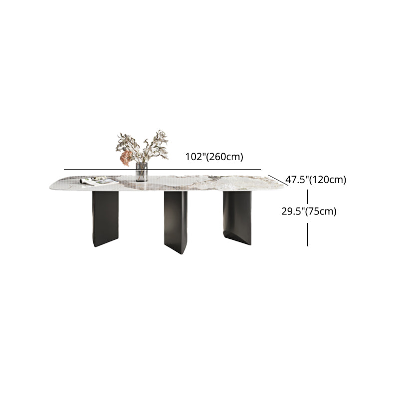 Designer Style 1/3/4/5/6 Pieces Dining Set Sintered Stone Dining Table with Leather Chairs Clearhalo 'Dining Room Sets' 'Dining Tables & Seating' 'dining_room_set' 'furn' 'furn_dining_room_set' 'Furniture' 'furniture_dining_room_set' 'Kitchen & Dining Furniture' 4769697