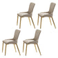Glam 1/4/5/7 Pieces Scalable Dinette Set with White Sintered Stone Top Dining Table Set 4 Beige Chairs Clearhalo 'Dining Room Sets' 'Dining Tables & Seating' 'dining_room_set' 'furn' 'furn_dining_room_set' 'Furniture' 'furniture_dining_room_set' 'Kitchen & Dining Furniture' 4769700