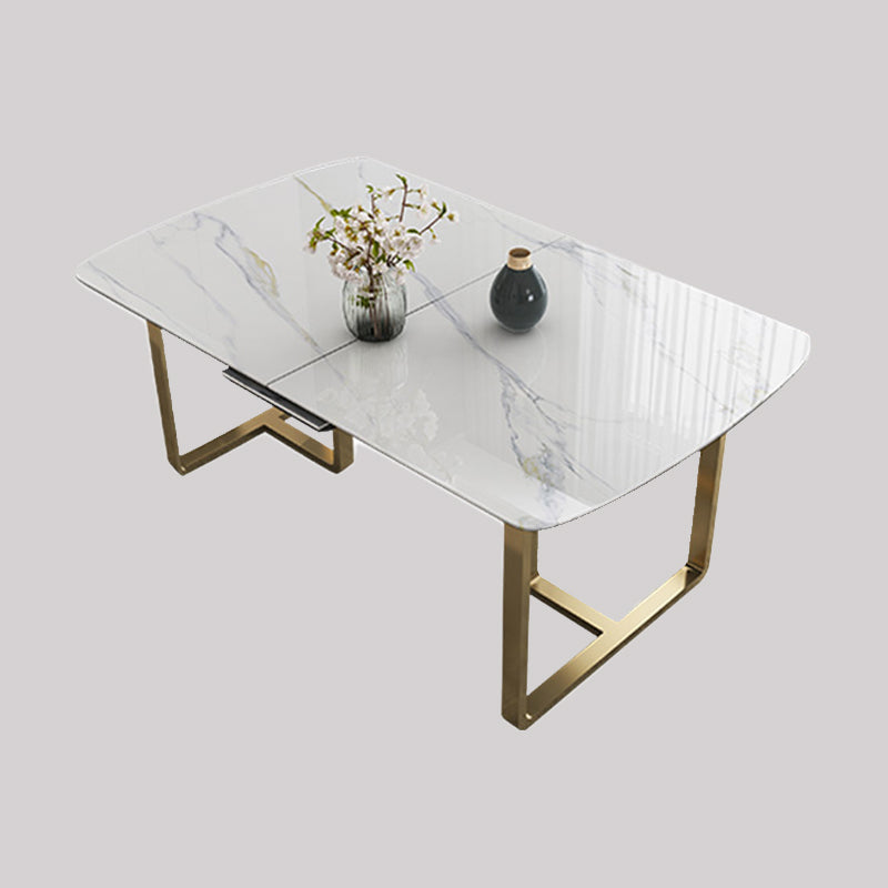 Glam 1/4/5/7 Pieces Scalable Dinette Set with White Sintered Stone Top Dining Table Set Clearhalo 'Dining Room Sets' 'Dining Tables & Seating' 'dining_room_set' 'furn' 'furn_dining_room_set' 'Furniture' 'furniture_dining_room_set' 'Kitchen & Dining Furniture' 4769707