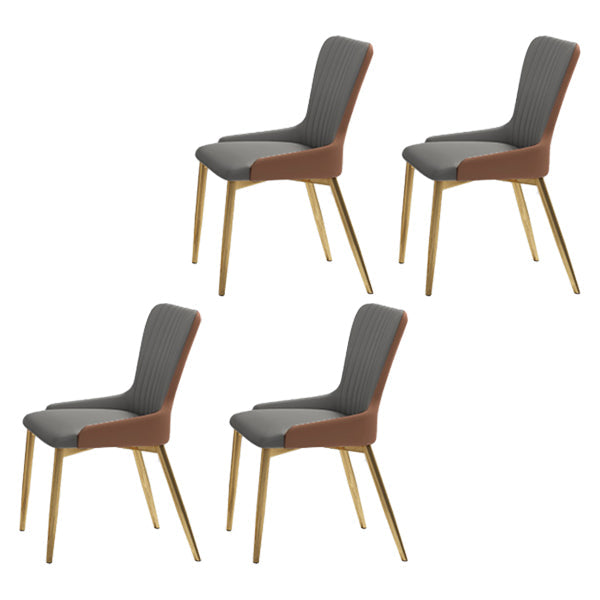 Glam 1/4/5/7 Pieces Scalable Dinette Set with White Sintered Stone Top Dining Table Set 4 Grey Chairs Clearhalo 'Dining Room Sets' 'Dining Tables & Seating' 'dining_room_set' 'furn' 'furn_dining_room_set' 'Furniture' 'furniture_dining_room_set' 'Kitchen & Dining Furniture' 4769708