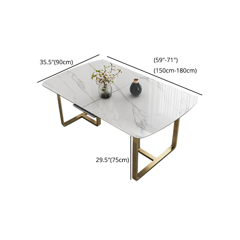Glam 1/4/5/7 Pieces Scalable Dinette Set with White Sintered Stone Top Dining Table Set Clearhalo 'Dining Room Sets' 'Dining Tables & Seating' 'dining_room_set' 'furn' 'furn_dining_room_set' 'Furniture' 'furniture_dining_room_set' 'Kitchen & Dining Furniture' 4769715