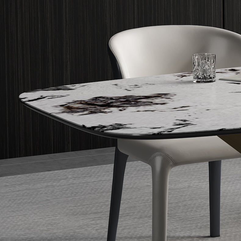 Glam 1/2/4/7 Pieces Dining Set Rectangle Sintered Stone Dining Table Set for Dining Areas Clearhalo 'Dining Room Sets' 'Dining Tables & Seating' 'dining_room_set' 'furn' 'furn_dining_room_set' 'Furniture' 'furniture_dining_room_set' 'Kitchen & Dining Furniture' 4769731